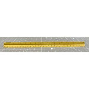 Bruning 2167P Yellow Architectural Scale Ruler 12”  Triangular Three Sided